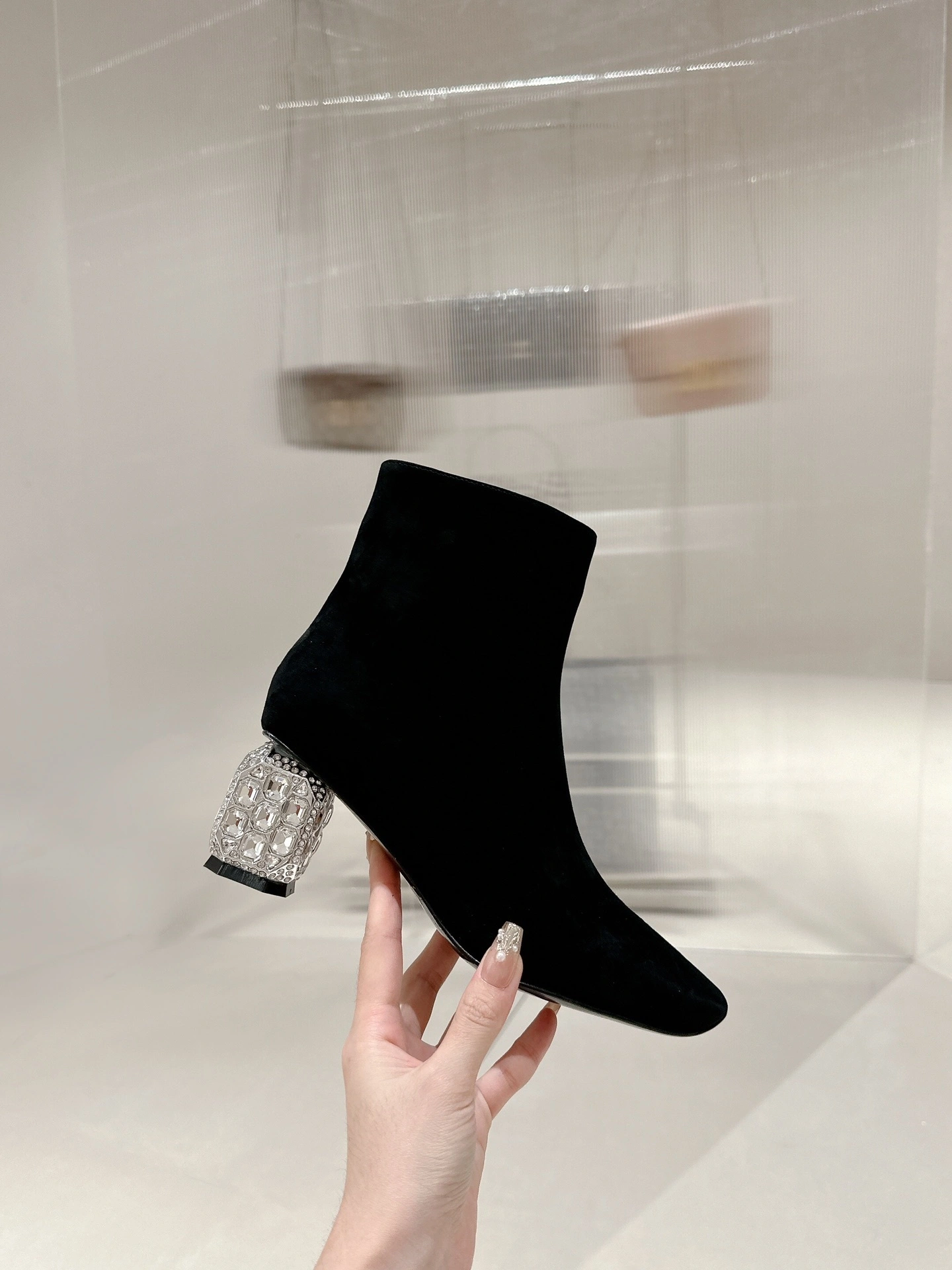 COCO-- RO65R RVW68530300HR0B999 Jewel Heel cowhide sheepskin Heel height：6.5CM item:E-X187A1022